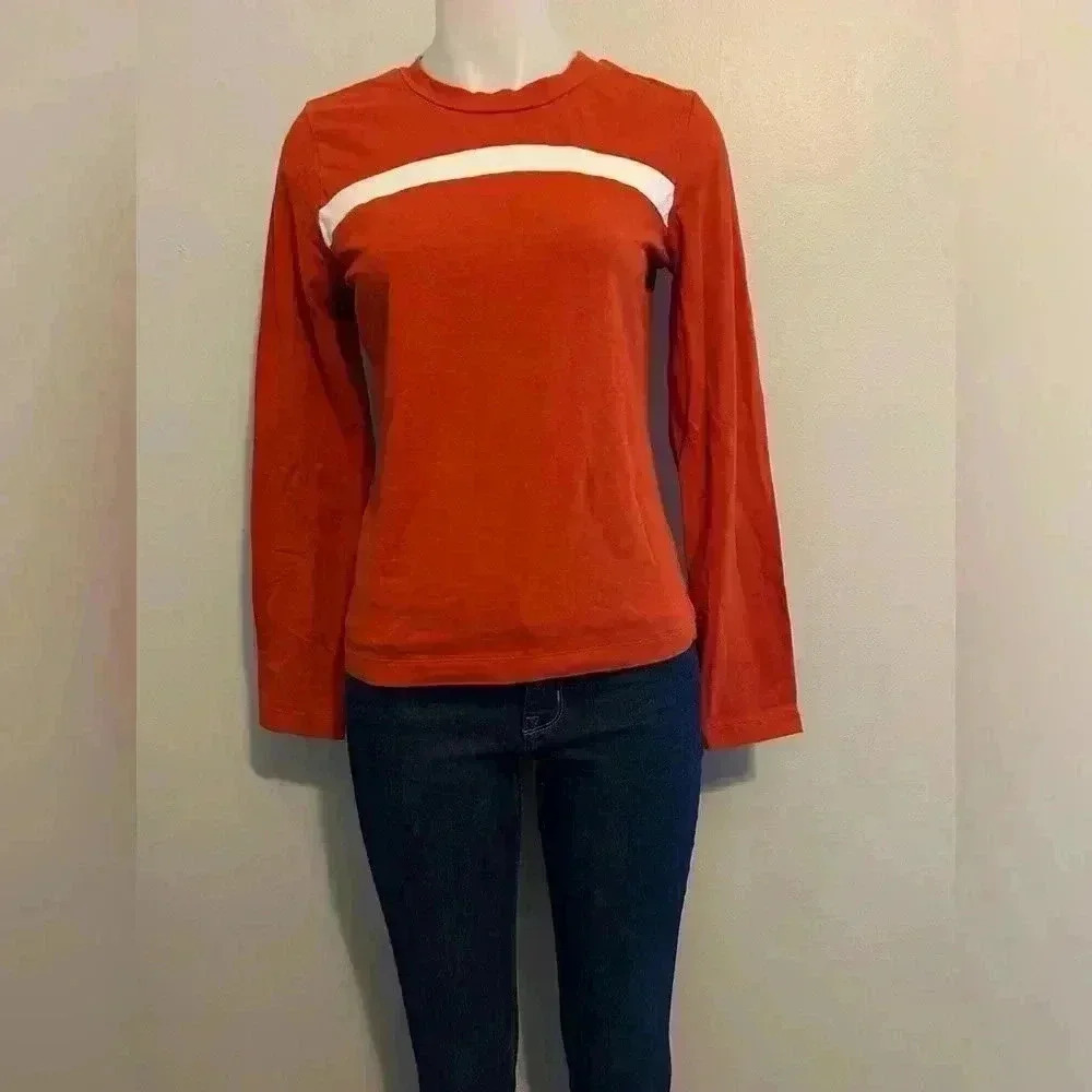 Retro Banana Republic sz M women’s top, burnt orange & cream
